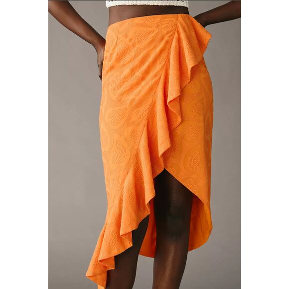 Maeve Slim Ruffle Wrap Skirt - New Size 6 - Picture 1 of 4